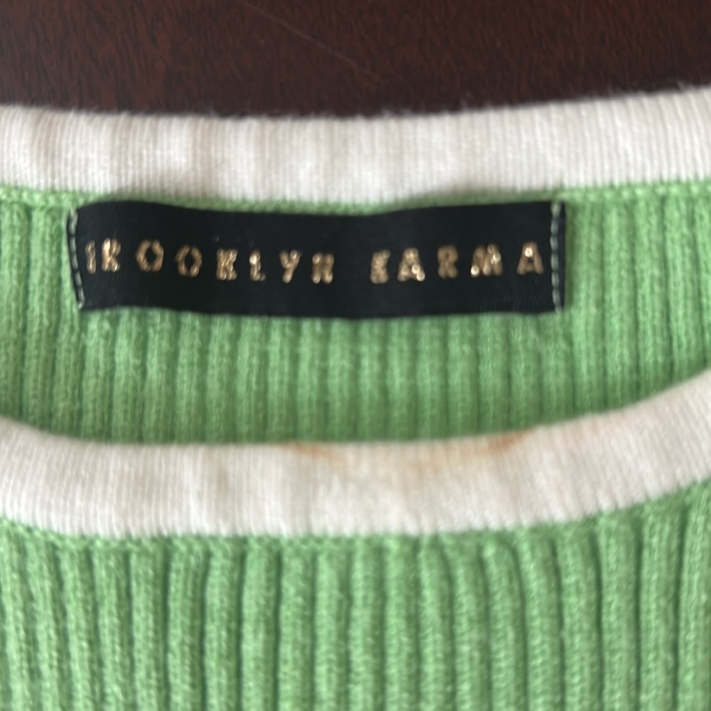 Green Ribbed Tank Top Brooklyn Karma - Picture 3 of 5